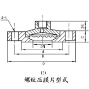 耐震隔膜壓力表(圖4) 耐震隔膜壓力表(圖4)